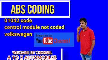 01042 Control Module not coded Volkswagen |HOW TO PERFORM ABS CODING