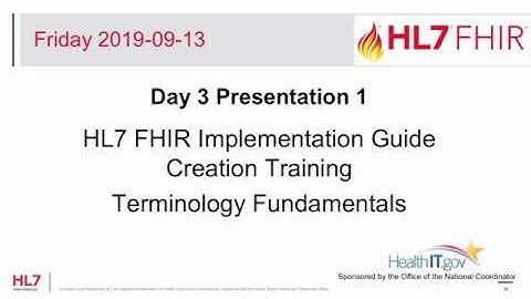 Terminology Fundamentals - FHIR Implementation Guide Creation Training