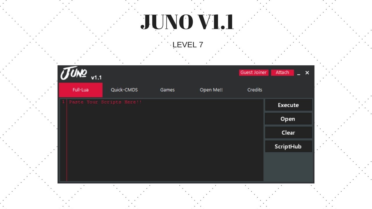 Juno V1 1 Full Lua Script Executor Level 7 Patched Roblox Exploit 9 July 2018 Youtube - roblox exploit not patched 2018