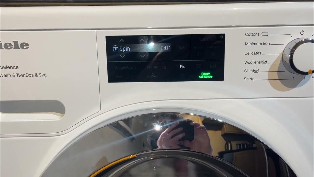 Miele W1 WEI865 cottons hygiene final spin 1600rpm YouTube