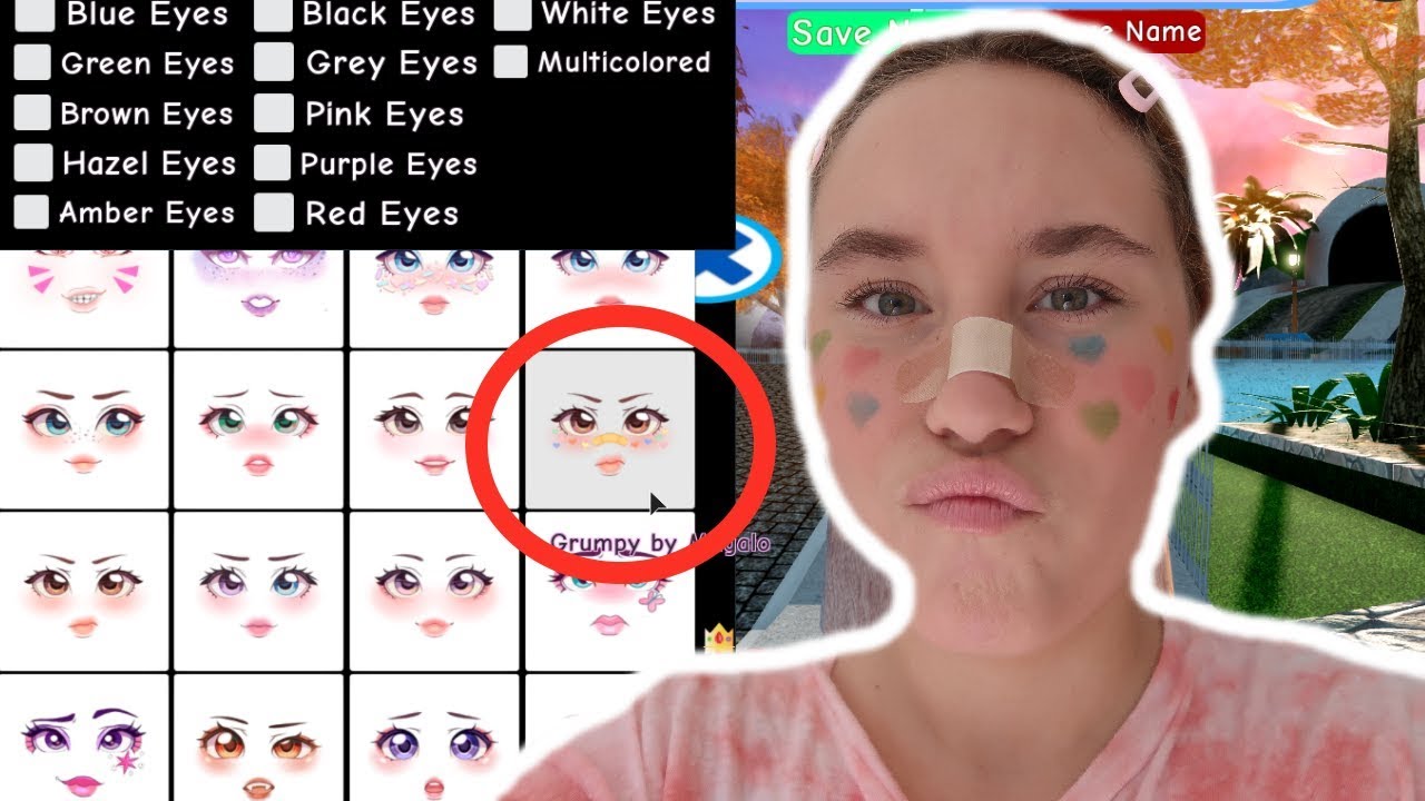 Attempting Royal High Roblox Makeup 5 Youtube - red eyes face roblox