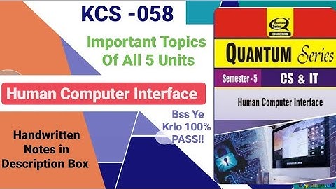 Human Computer Interface (HCI) Important Questions for Exams || Important Topics for AKTU || PASS ||