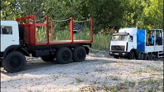 КамАЗ 4310 витягає фуру МАЗ 6422 KamAZ 4310 pulls a MAZ 6422 truck #rc#rchobby#rccar#моделизм#маз