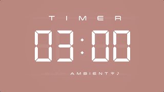 3 Min Digital Timer with Ambient Music & Simple Beeps 🤎