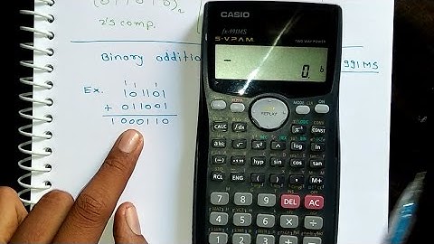 Binary addition using casio fx-991MS 📟
