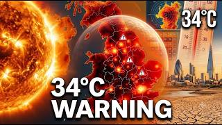 UK Weather Maps Turn RED for 34°C Heat Blast — 17-19 Counties Confirmed — Full List