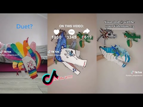 Dragon Puppet Crafts - Paper Dragon TikTok Compilation #193 - YouTube