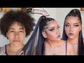 Tutorial de como fazer penteado rabo de cavalo liso em cabelo crespo curto ,bem gringo/ Crespa 4a