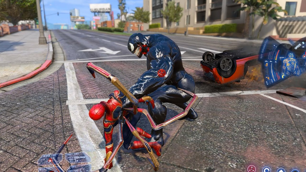 Spider-Man vs Venom – Dark Symbiote Showdown in GTA 5! 🕷️🖤🔥