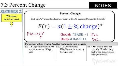 Unit 7 Section 3 percent change