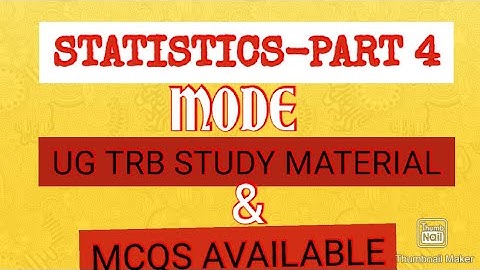 Mode - statistics part 4-ug trb unit 10 part 4 #trbmathsstudymaterial  #trbmaths #ugtrbmaths #ugtrb