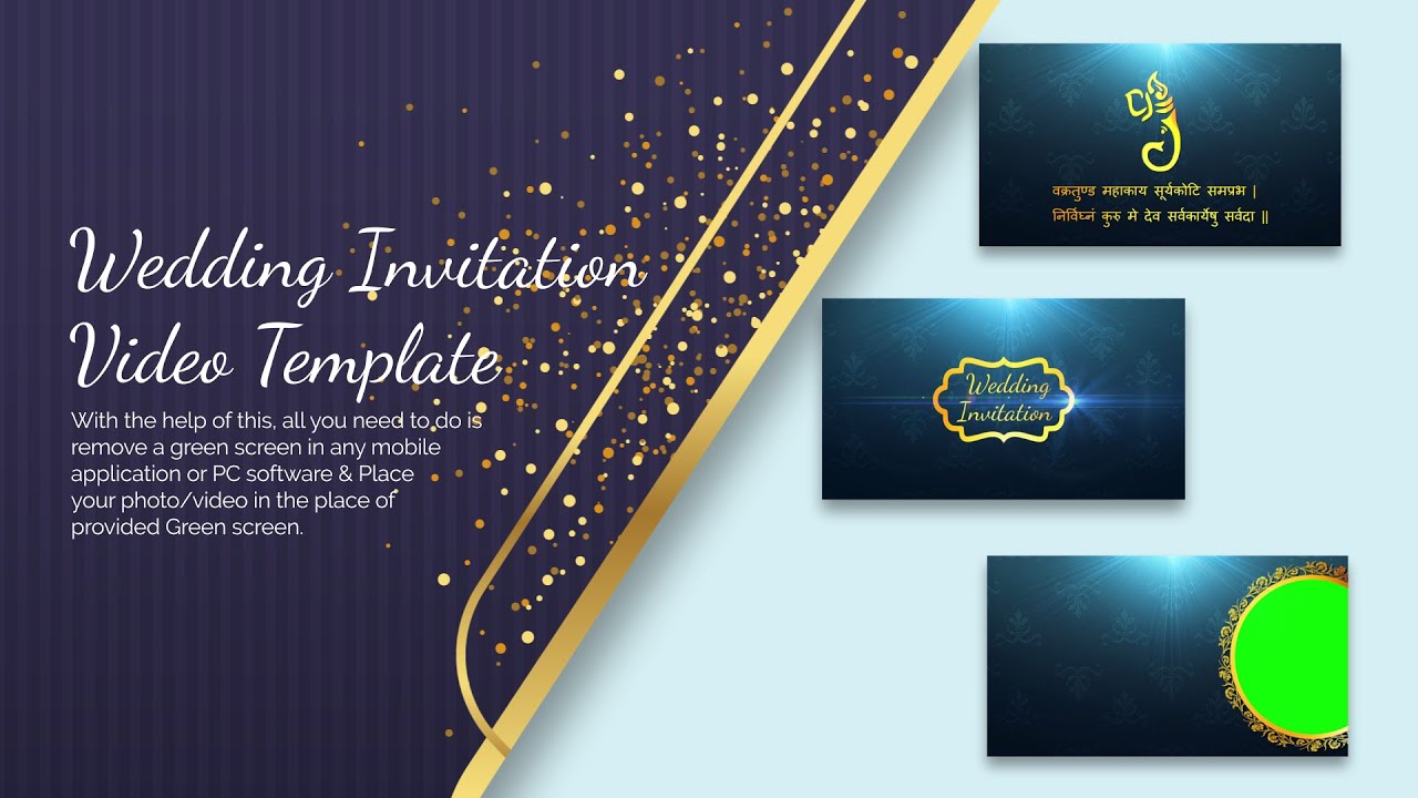 Wedding Invitation Green Screen Template Video Indian Wedding