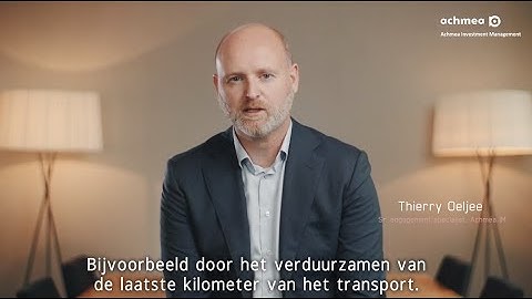 Achmea IM over CO2 reductie in de transportsector