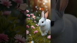 Cute Bunnies and Butterflies 🐰🦋 #bunny #butterfly #cuteanimals #shortvideo