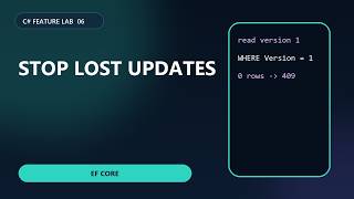 Stop Lost Updates with EF Core Concurrency