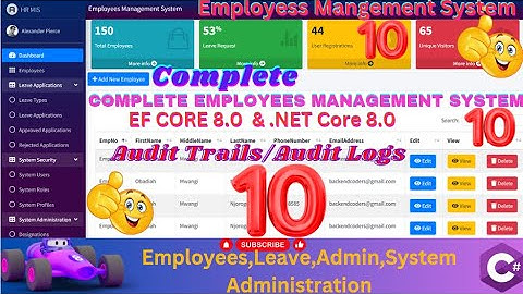 EP 10 Complete Employees Management System Using ASPNET Core MVC, EF Core,SQL|AdminLTE|Perform CRUD💥