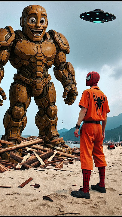 Tung Tung Sahur Robot Saves Me From Alien Invasion! #shorts #spiderman #marvel #brawlstars