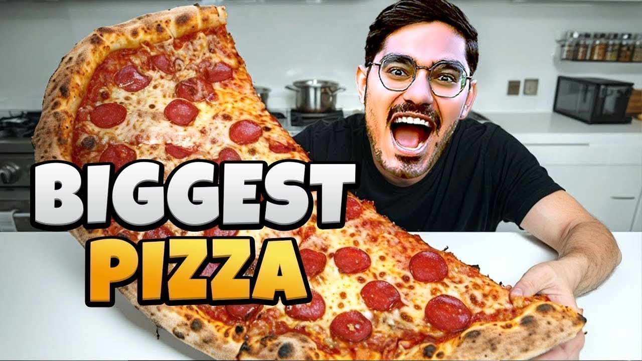 I Ate Biggest Pizza Slice In The World Pizza Eating Challenge - YouTube