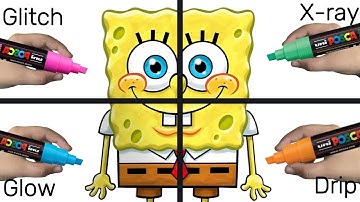Drawing SpongeBob In 4 Different Art Styles!