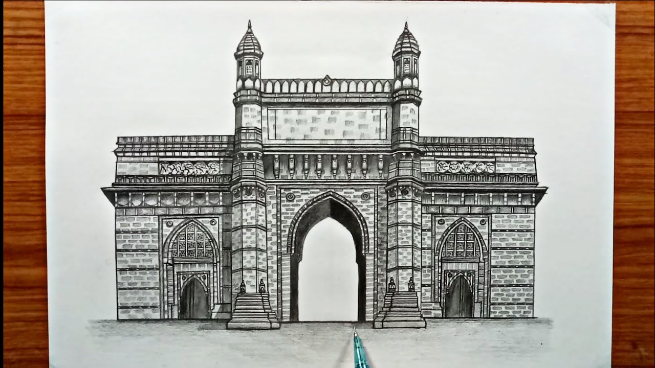 Premium Vector  Gateway of india mumbai mumbai city gateway icon india  famous indian handdrawn maharashtra land