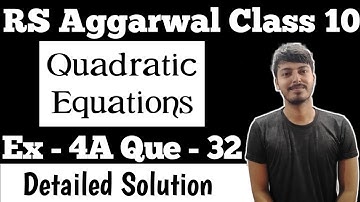 5x²+13x+8=0 | RS Aggarwal Class 10 Ex 4A Q 32 | VMS Manpreet Singh @ScienceWithVMS