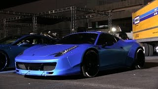 Justin bieber's ferrari 458 liberty walk by west coast customs was on
display at sema 2015.