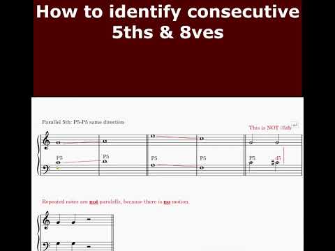 How To Identify Consecutive 5ths & 8ves - #shorts | music theory 如何识别平行五度和八度