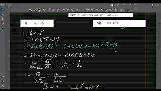 11th math's Chapter 10 Exercise 10.2 Question 2 part 1 and 6