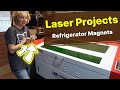 Using a co2 laser engraver cutter to create gifts  refrigerator magnets