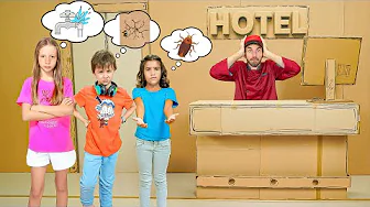 Nastya and her friends are in a giant Cardboard Hotel