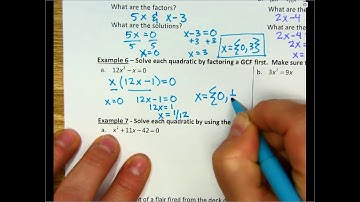 Algebra 1 - 9.6C Solving Quadratics by Factoring