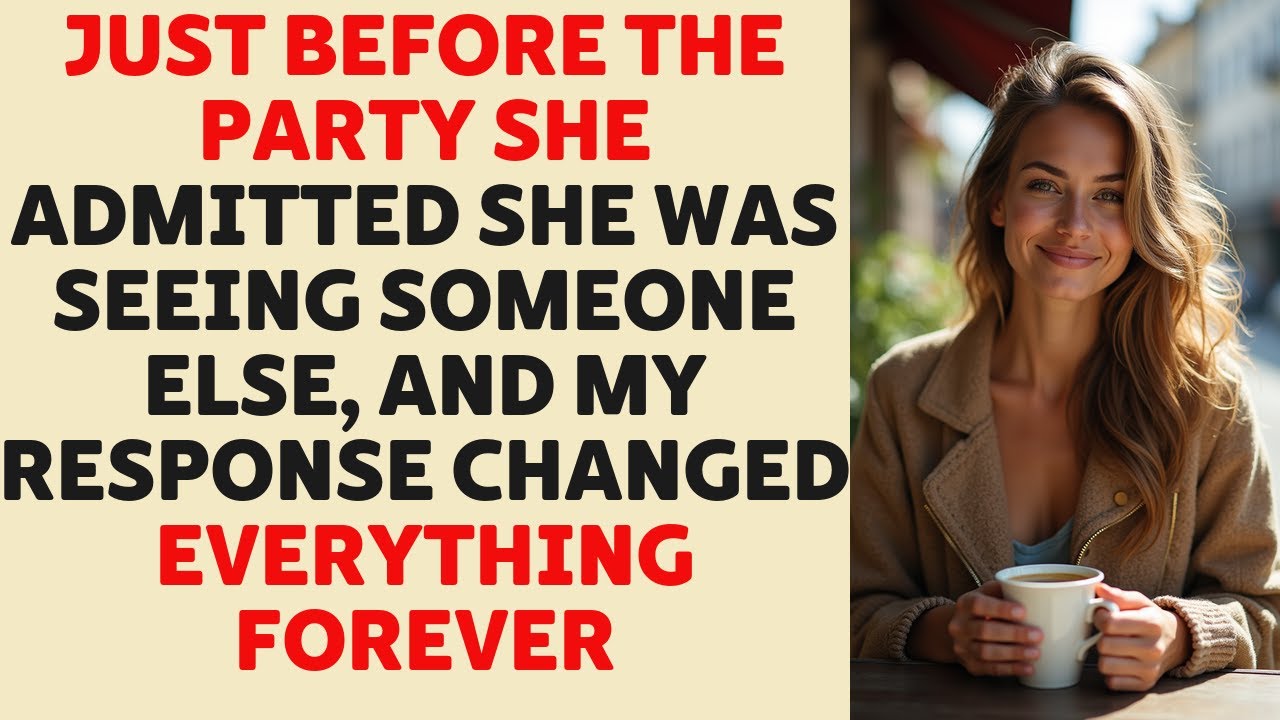 Right before the party she confessed to cheating, and my reaction shocked her more than anything