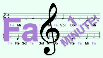 How to Read Note Fa in 1 Minute (Fixed Do Solfege) - 5 Notes, Treble Clef, Andante (Walking Pace)