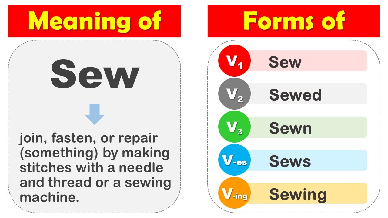 Sew Past And Past Participle Form V1 V2 V3 V4 V5 Form of Sew