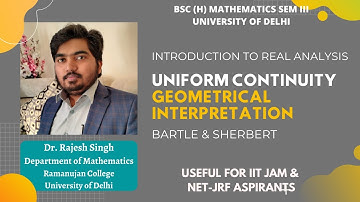 UNIFORM CONTINUITY | GEOMETRICAL INTERPRETATION | REAL ANALYSIS | BARTLE &  SHERBERT