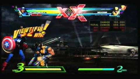 Ultimate Marvel vs. Capcom 3 - Captain America Combos w/assists