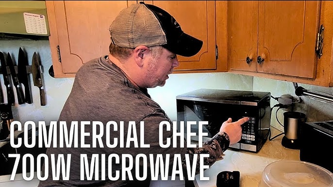 COMMERCIAL CHEF 0.6 Cubic Foot Microwave with 6 Power Levels, Small  Microwave with Grip Handle, 600W Countertop Microwave with 30 Minute Timer  and