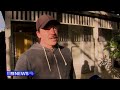 Terrifying moment allegedly stolen car barrels towards man | 9 News Australia