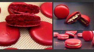 No Hollow Red Velvet Macaron Recipe with Detailed Real-Time Macaronage - Swiss Method