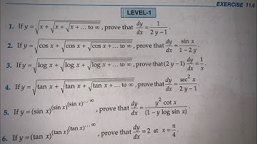 Ex 11.6 question no 1 to 8 RD SHARMA SOLUTIONS OF DIFFERENTIATION FOR CLASS 12