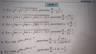 Ex 11.6 question no 1 to 8 RD SHARMA SOLUTIONS OF DIFFERENTIATION FOR CLASS 12