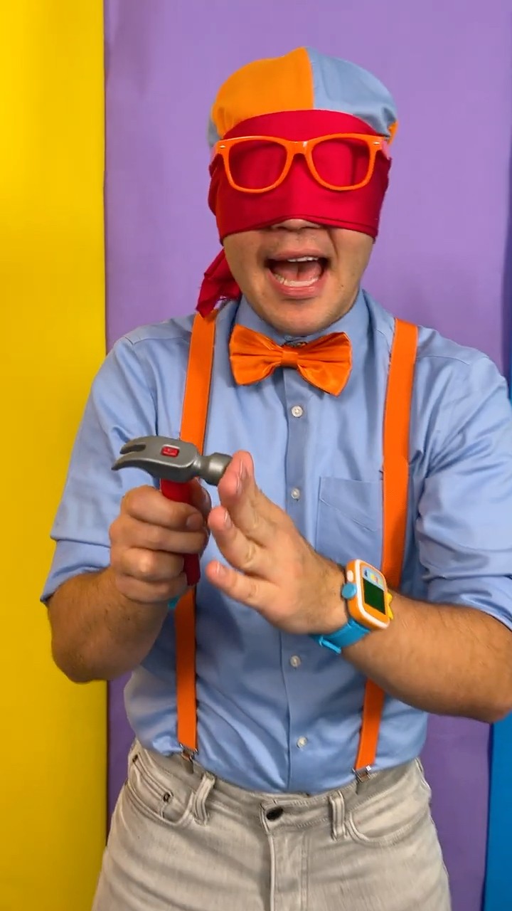 Blippi Finds a HAMMER ? in a slime bucket?! Mystery Challenge! #blippi #shorts