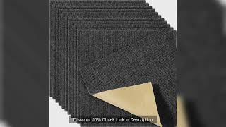 SucceBuy Carpet Tiles Peel & Stick Self Adhesive Carpet Floor Soft Padded Carpet Tiles for Bedroom L