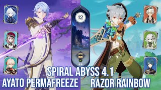 C1 Ayato Permafreeze & C6 Razor Rainbow - Spiral Abyss 4.1 - Genshin Impact