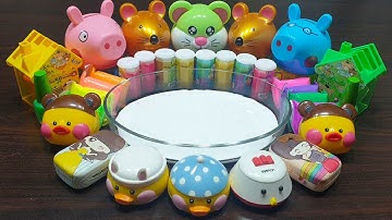 Mixing Random Things Into Glossy Slime ! Most Satisfying Slime Video !! Alex slime