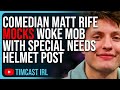 Comedian Matt Rife ROASTS Woke Mob By Mocking Them With Special Needs Helmets In HILARIOUS Post