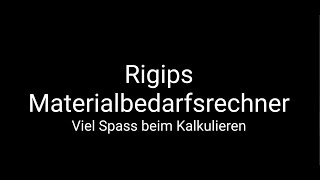 Wie bediene ich den Rigips Materialbedarfsrechner? | Tutorial