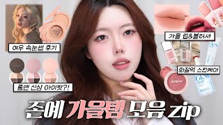 꿀팁 많음⭐️ 존예 가을템들 다 데려옴🤎 요즘 신상&최애템! 롬앤 한올 아이팟 라이너 3ce 벨벳 립 틴트 플러쉬 페리페라 맑게 물든 선샤인 치크 / 어바웃톤 스킨 레이어핏 블러셔