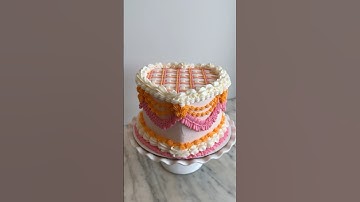 Blue & green or orange & pink? #cake #shorts #bakery #cakedecorating #smallbusiness #heartcake