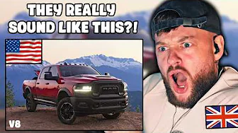 Brit Reacts to the SOUNDS of American V8 Pick-Up Trucks! *INSANE*